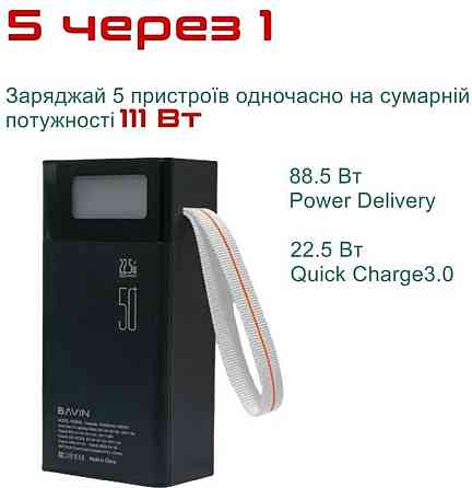 АКЦІЯ! Повербанк Bavin 50000 mah 22.5W павербанк ОПТ ДРОП!️ Київ