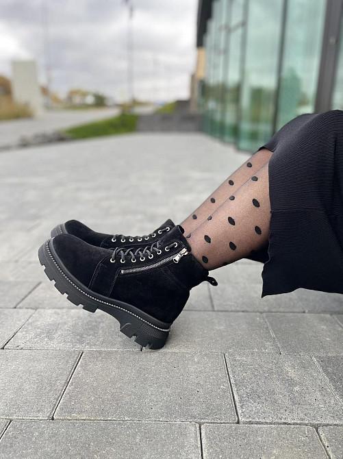 Черевики жіночі RONE BALMAN чорні натуральна замша висота 13см (2760) Коломия - фото 8