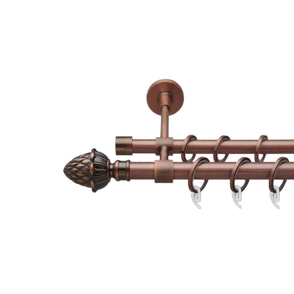 Карниз Orvit Цинара металевий дворядний закритий гладка труба кільце фасонне металеве  Мідь 19\16 мм 240 см Львов - изображение 1