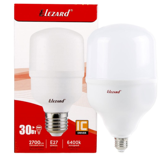 Лампа T100 30W E27 6400К 165-260V LED Лезард Житомир