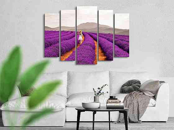 Модульна картина у вітальню / спальню Лавандове поле Art-399_5 ( 80х118см ) Київ