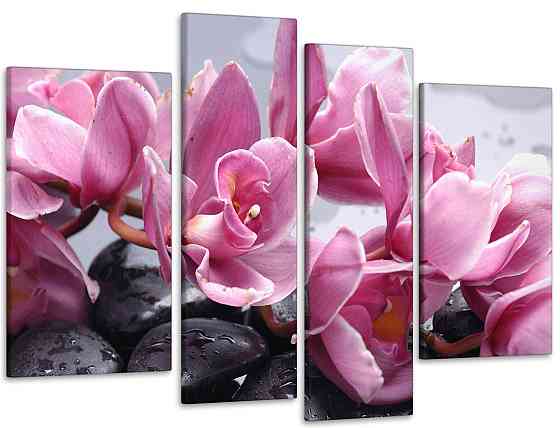 Модульная картина Цветы на камнях Art-10_4 90х132 см Киев