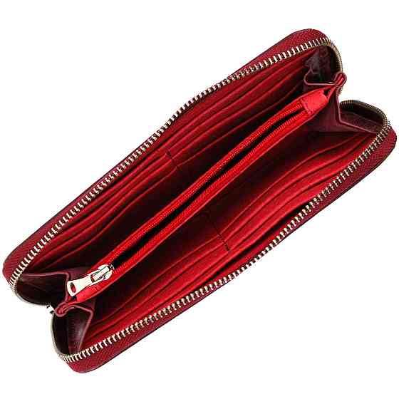 Містке портмоне з натуральної шкіри GRANDE PELLE 16796 Бордовий Київ