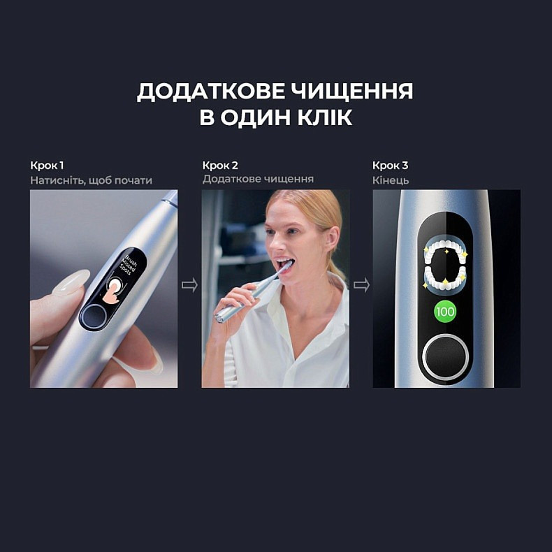 Розумна зубна електрощітка Oclean X Plus Pro Digital Silver (6970810556179) ( 11378 ) Харків - фото 2