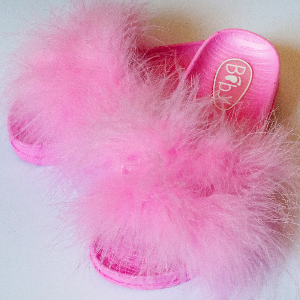 Шльопанці для дівчинки дитячі пухнастики PaGo рожеві Одеса - фото 10