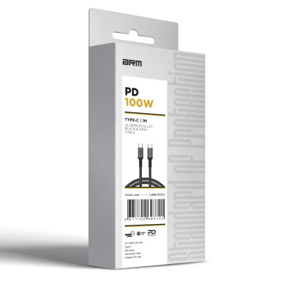 Дата кабель USB-C to USB-C 1.0m PD 100W black-grey Armorstandart (ARM69370) Вінниця - фото 5