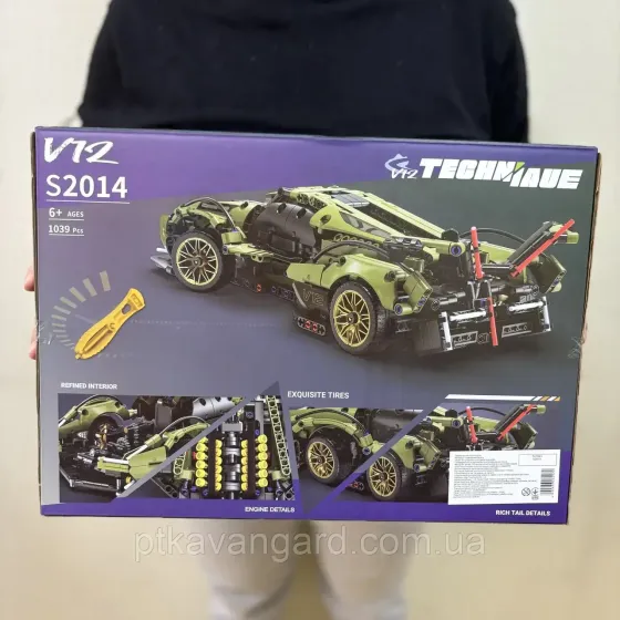 Конструктор автомобіль Lamborghini суперкар машина Технік 1039 деталей зелений Хмельницький