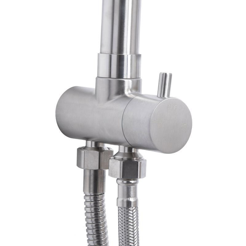 Душевая стойка универсальная Lidz Aria 1120 Nickel на два потребителя из нержавеющей стали Харьков - изображение 3