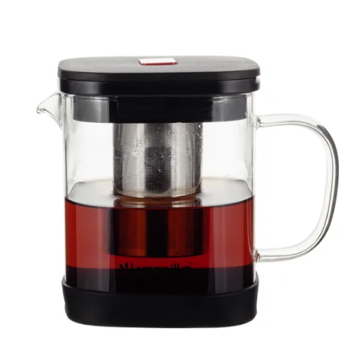 Заварник 1000мл зі з'ємним ситечком скло/нержавіюча сталь 0777M KAMILLE Житомир - фото 2