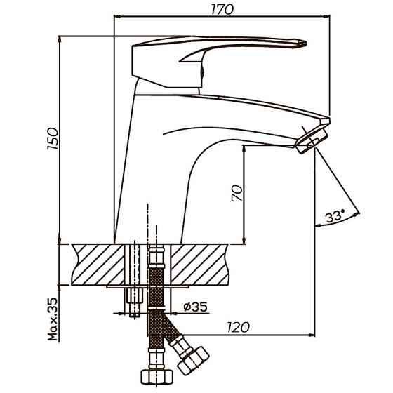 Одноважільний змішувач для умивальника Haiba Germes 001 (HB0139) Харків