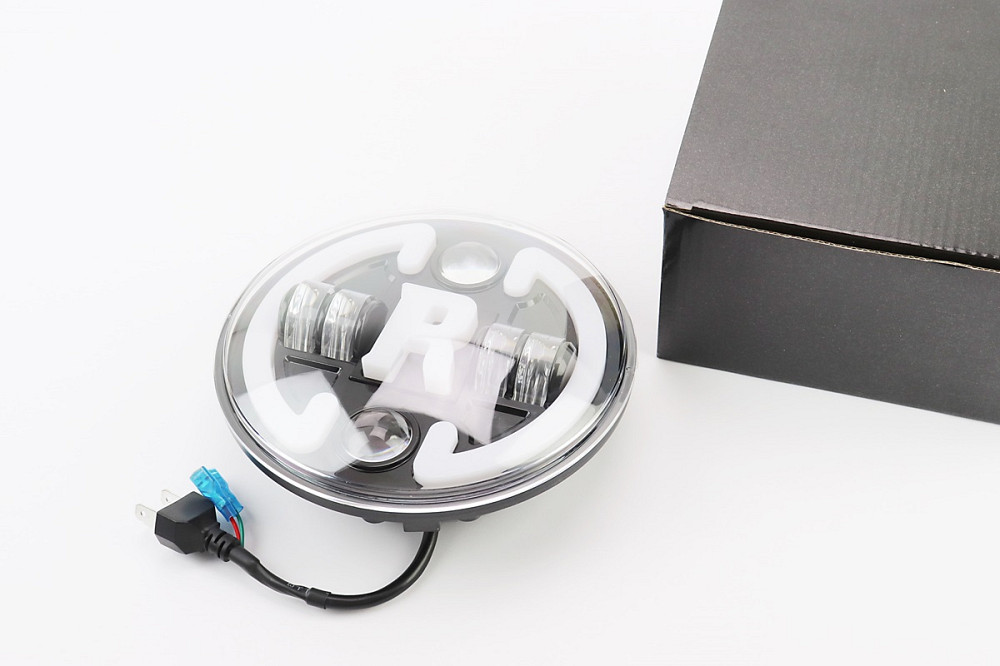 Фара кругла передня частина з обідком "R" універсальна 6-LED, d-180mm, МОТО TUNING Київ - фото 1