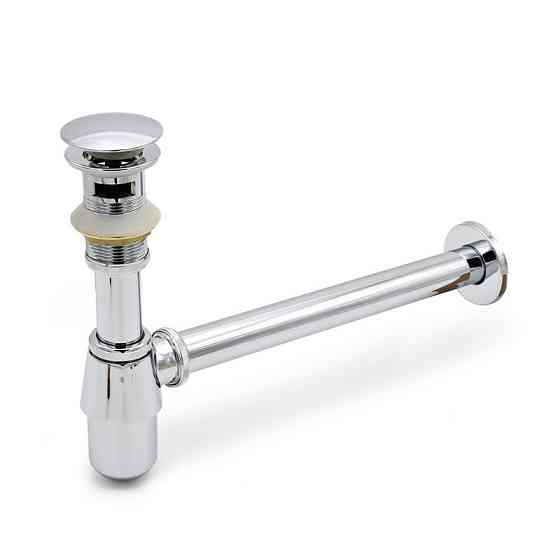 Сифон для раковини Mixxus Siphon-01 1 1/4" без випуску (під донний клапан) без ревізії латунь/хром (AC3570) Київ