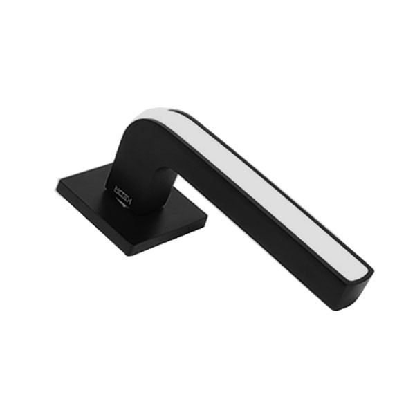 Ручка для дверей квадратной розетке Кедр Ультра 21.830 MBP/WH черный матовый с белой вставкой Киев - изображение 2