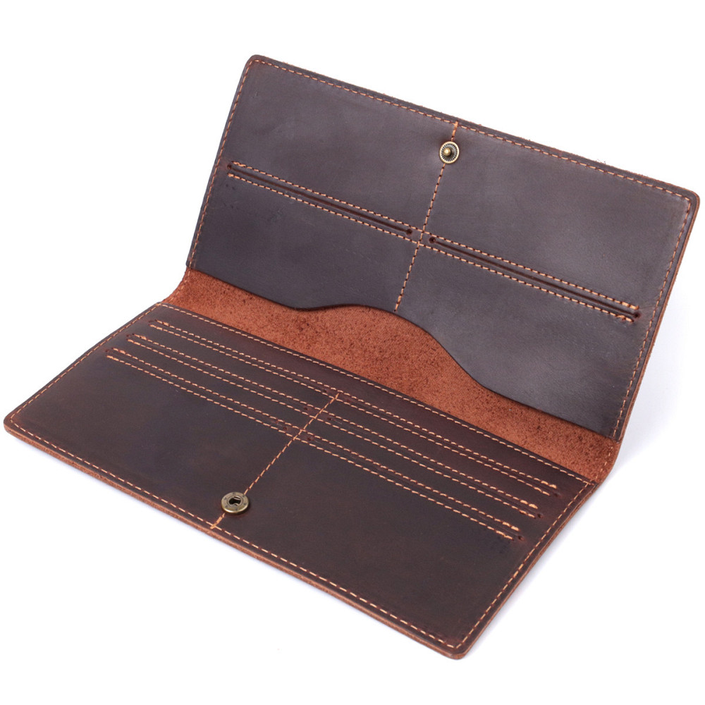 Вертикальний гаманець унісекс із натуральної шкіри Vintage sale_15083 Коричневий Київ - фото 5