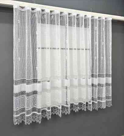 Тюль сетка VR-Textil Juli № 1869т Арка на кухню цвет белый 500х150 см (53-0165) Киев