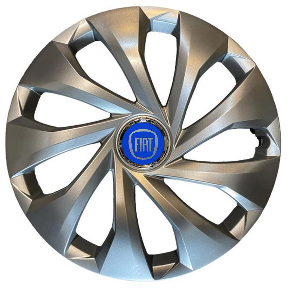 Автомобільні модельні ковпаки R15 Fiat (синій) 343 4шт, SJS, сріблясті Вінниця - фото 1