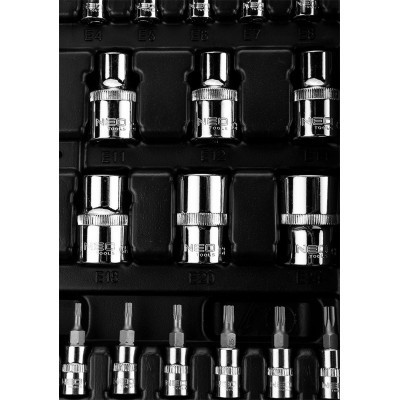 Набор головок Neo Tools 110шт, 1/2", 1/4", CrV, кейс (10-066) Винница - изображение 2