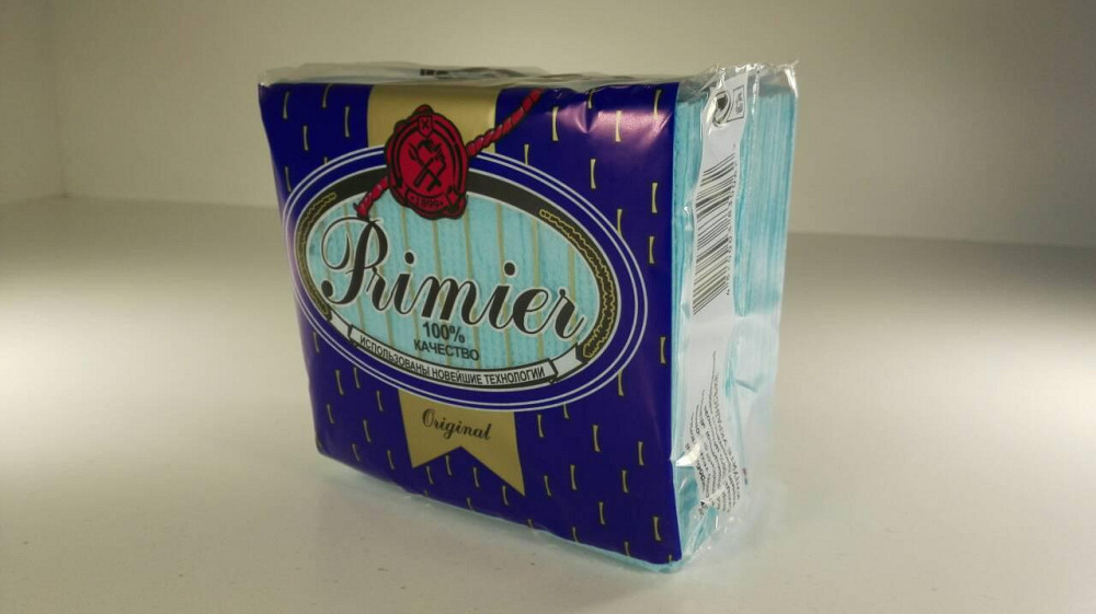 Бумажные Cалфетки 55лист Премьер  Бирюза (10 пачка) Харьков - изображение 1