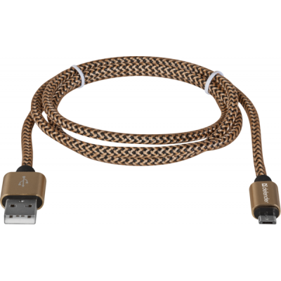 Дата кабель USB 2.0 AM to Micro 5P 1.0m USB08-03T gold Defender (87800) Винница - изображение 2