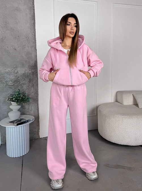 Жіночий теплий костюм з широкими штанами Одеса - фото 1
