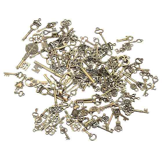 Ретро подвески ключи RESTEQ 125 шт, металлические подвески для бижутерии, декоративные винтажные ключи, фурнитура для Киев