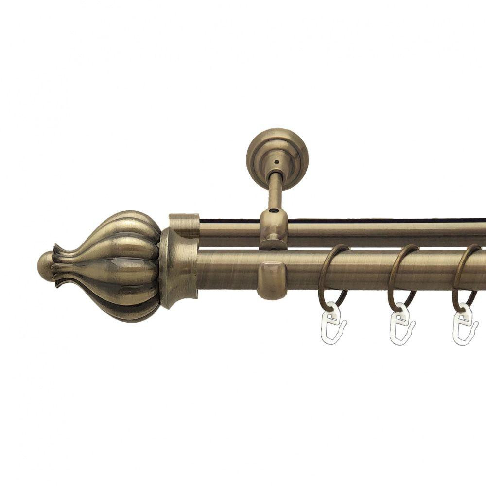 Карниз Orvit Таджа металевий дворядний опозитний гладка \ профільна труба кільце металеве Антик 25\19 мм 240 см (7524138) Львів - фото 1