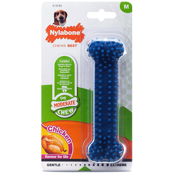 Nylabone Moderate Chew Dental Bone НИЛАБОН ДЕНТАЛ БОУН жевательная игрушка для собак, вкус курицы Киев - изображение 1