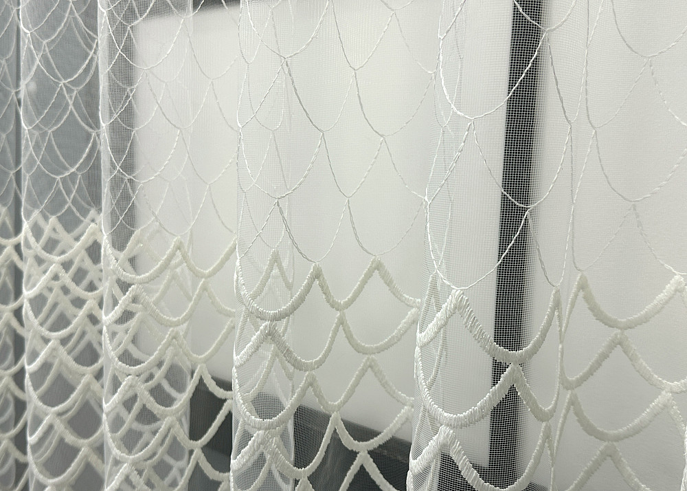 Тюль VR-Textil 1893т Фатин з вишивкою та люрексом Бежевий 300х150 см (40-260) Київ - фото 4