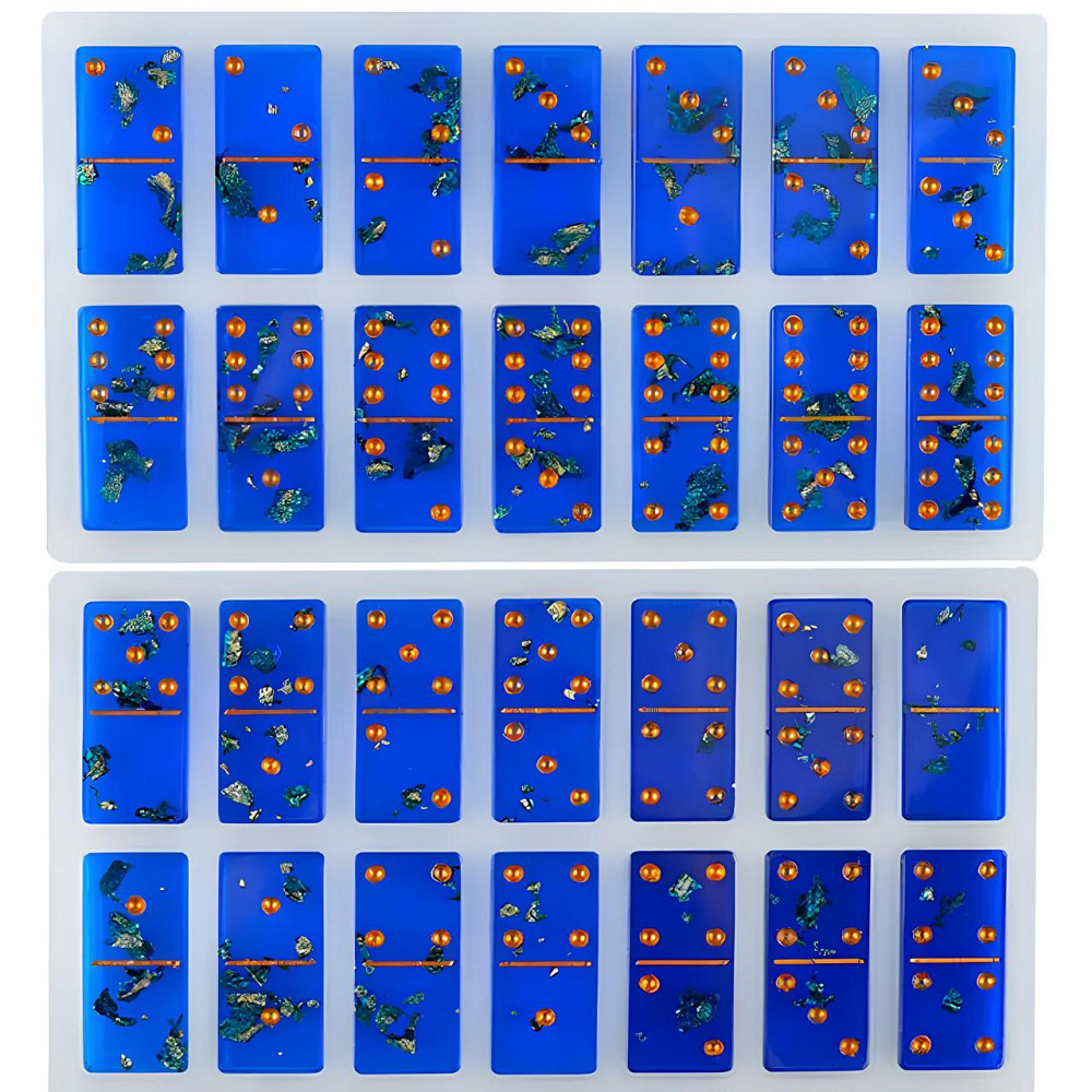 Силиконовая форма для домино RESTEQ 205х112х9 мм — форма для эпоксидной смолы, полимерной глины, мыла и других поделок (набор 2 Киев - изображение 2