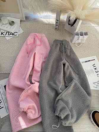 Жіночі прогулянкові теплі штани букле на флісі Сірий Одеса
