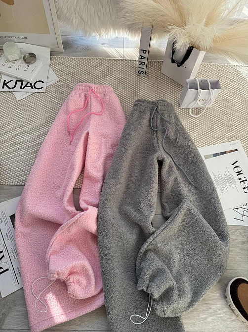 Жіночі прогулянкові теплі штани букле на флісі Сірий Одеса - фото 3