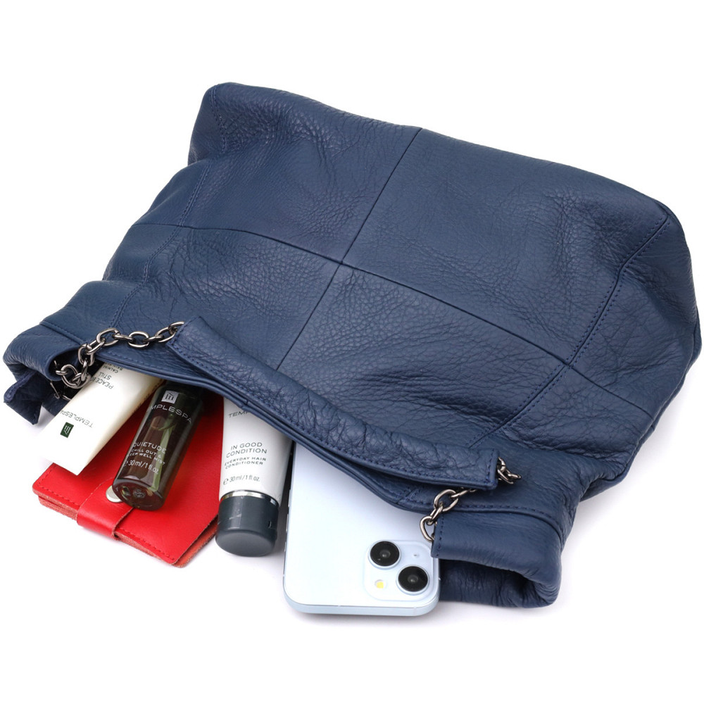 Сумка на кожен день з натуральної шкіри Vintage 22988 Синій Київ - фото 9