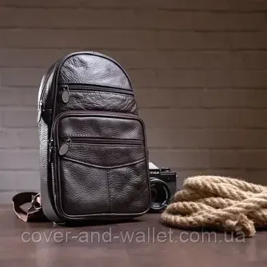 Мужская нагрудная сумка через плечо из натуральной кожи ST Leather Киев - изображение 10