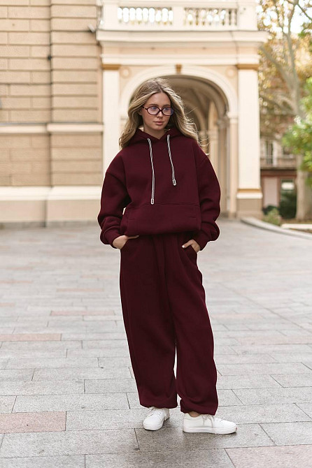 Жіночий теплий костюм двійка вільного крою тринитка на флісі Одеса - фото 9