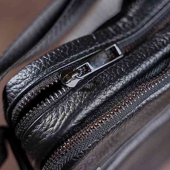 Сумка мужская зернистая Черная (Vintage) Киев