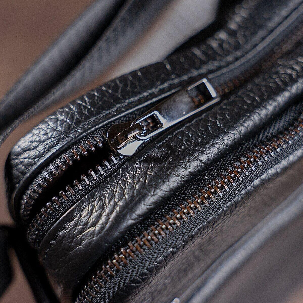 Сумка мужская зернистая Черная (Vintage) Киев - изображение 3