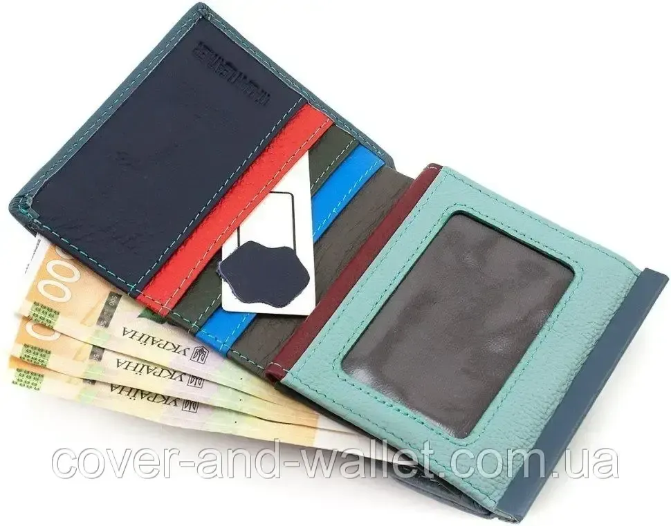 Маленький женский кожаный кошелек белого цвета на магнитах ST Leather Киев - изображение 7