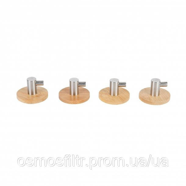 Набір гачків Axentia Bonja 4 шт нерж бамбук самоклеючі (133877) Київ - фото 1