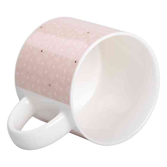 Розовая фарфоровая кружка для кофе и чая 350 мл Киев