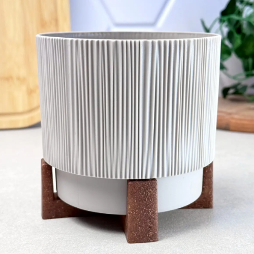 Вазон Осло зі вставкою та декоративною підставкою 16см какао Алеана Житомир