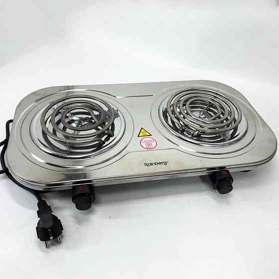 Настільна електроплита Rainberg, Електроплита 2 конфорки, Міні-плита для дому Комфорочна PW-27 Львів