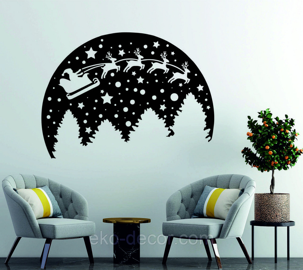 Декоративное настенное Панно «Новый год», Декор на стену 90*65 см, Черный Киев - изображение 2