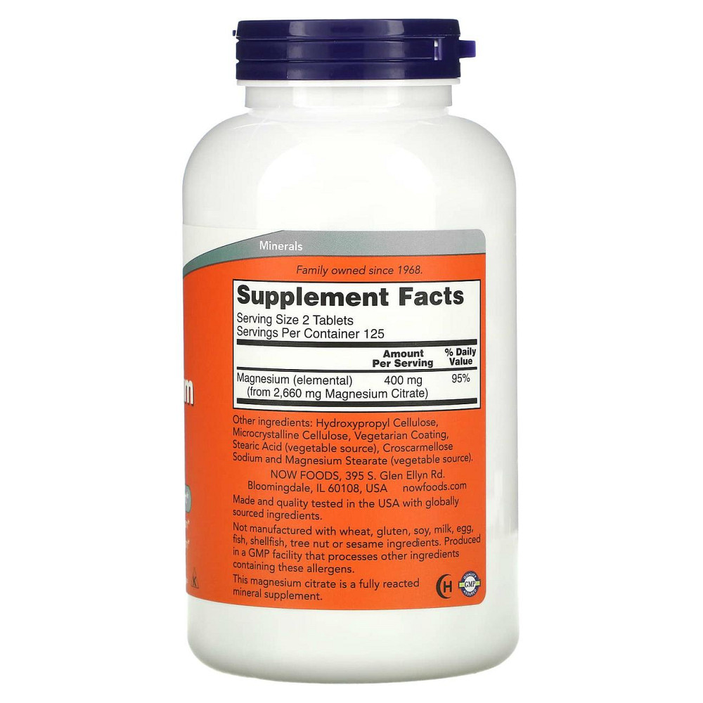 Магній цитрат Now Foods Magnesium Citrate 200 мг 250 таблеток Київ - фото 2