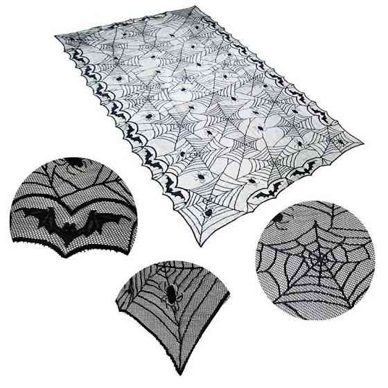 Скатерть на Хэллоуин 244 на 122 см черный Киев