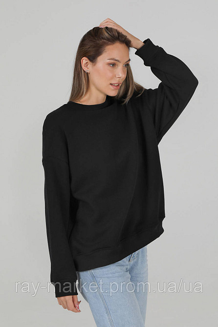 Світшот оверсайз утеплений RAY OVERSIZE жіночий чорний (U0304W-Black) 2XL-3XL Київ - фото 3
