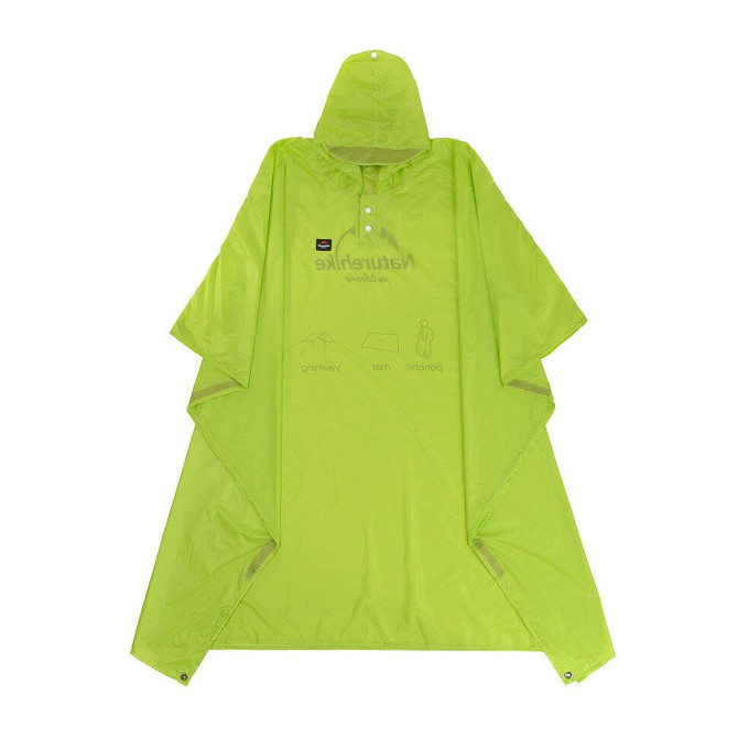 Пончо-дощовик 3 в 1 Naturehike NH17D002-M, 210T, зелений Киев - изображение 1