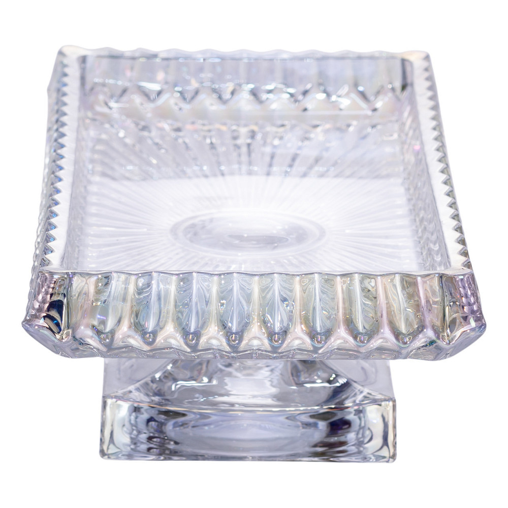 Стеклянная фруктовница на ножке прямоугольная 28х15 см Киев - изображение 1