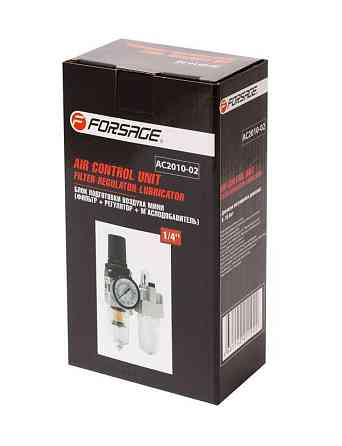 Блок підготовки повітря міні для пневмосистеми (фільтр-регулятор + лубрикатор) 1/4 діапазон регулювання тиску 0-10 bar Forsage Одеса