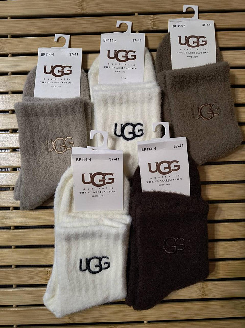 Жіночі теплі високі шкарпетки UGG. Набір теплих шкарпеток UGG (5 шт. в уп). Розмір 37-41 Київ - фото 1