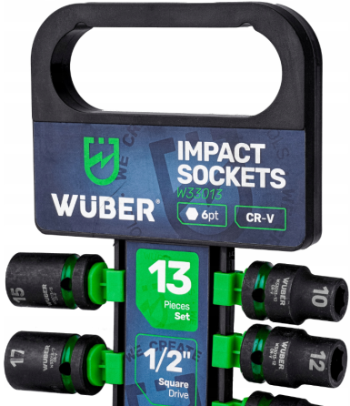 Набір ударних торцевих головок 1/2" 10-32мм 13шт. Wuber (Польща) Київ
